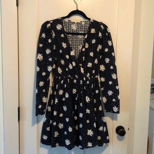 Maje black eyelet flowered dress size 2